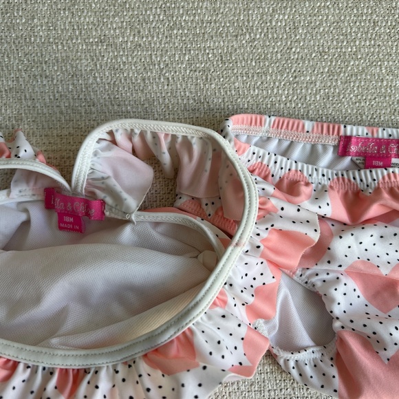 Girls Two Piece Bathing Suit w Tulle - 18 mths - Picture 3 of 3